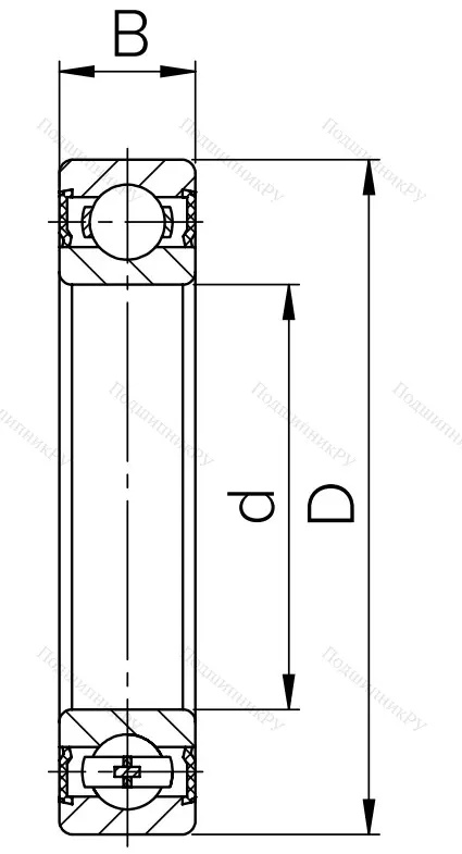 Шариковый однорядный подшипник 180502 T (62202 2RS T) в Казани