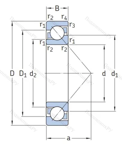 Однорядный шариковый подшипник 7313 BECBM от производителя  SKF