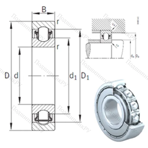 Подшипник с шариковыми роликами (ball roller) радиальный BXRE 306-2Z