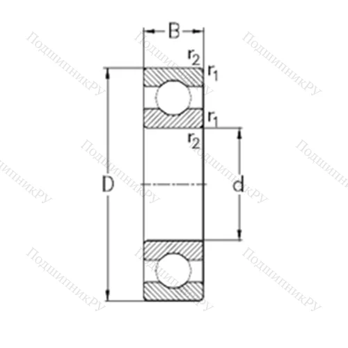 Подшипник шариковый радиальный 61876-MA от производителя  NKE