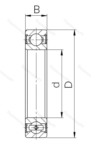 Шариковый однорядный подшипник 16009 2RS в Казани