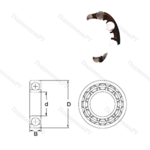 Подшипник шариковый радиальный P 628-SB от производителя  ZEN