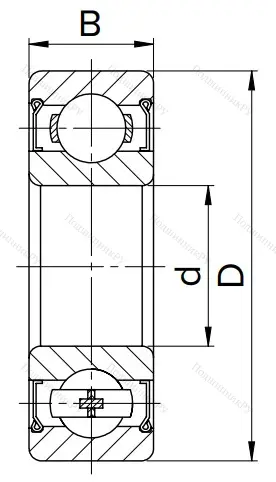 Миниатюрный шариковый подшипник MR 95 ZZ