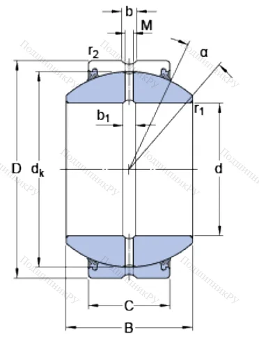 Шарнирный подшипник GEH 80 ES 2RS от производителя  SKF