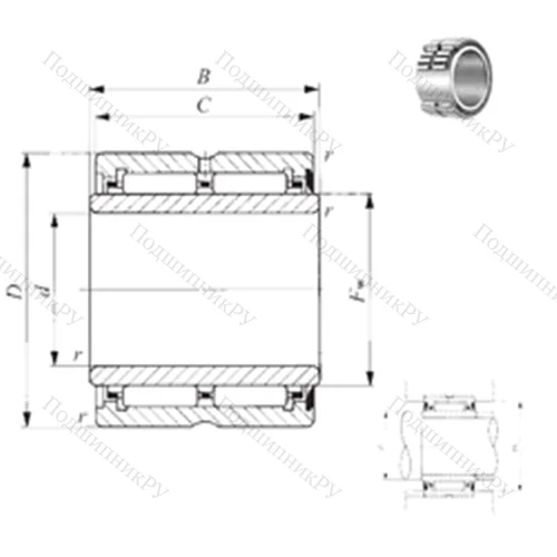 Подшипник игольчатый радиальный NA 6917U от производителя  IKO Подшипник игольчатый радиальный NA 6917U от производителя  IKO