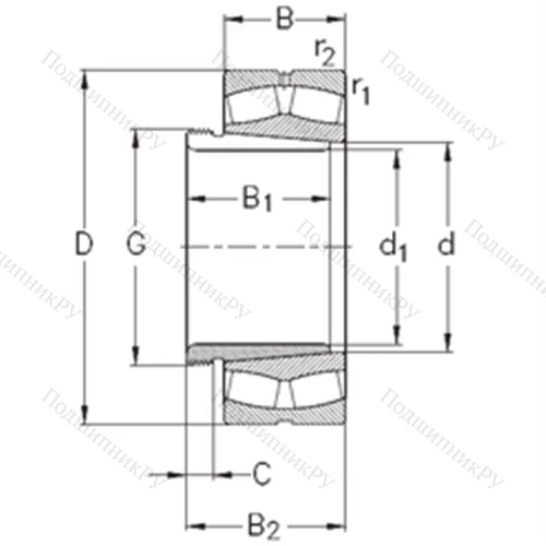 Подшипник роликовый радиальный самоцентрирующийся 24126-CE-K 30-W 33+AH 24126 от производителя  NKE Подшипник роликовый радиальный самоцентрирующийся 24126-CE-K 30-W 33+AH 24126 от производителя  NKE