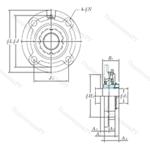 Подшипниковый узел шариковый радиальный UKFC 210 от производителя  KOYO