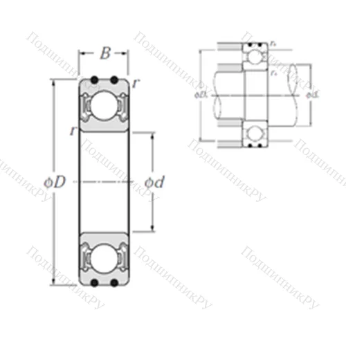 Подшипник шариковый радиальный AC-6207LLB