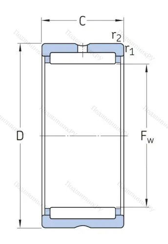 Игольчатый подшипник NK 25/16 от производителя  SKF