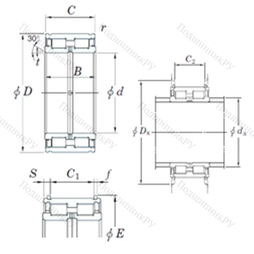 Подшипник роликовый радиальный DC 5009NR