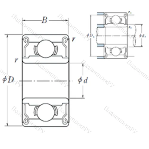 Подшипник шариковый радиальный R 2-6ZZ от производителя  FBJ Подшипник шариковый радиальный R 2-6ZZ от производителя  FBJ