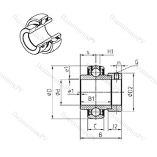 Подшипник шариковый радиальный EX 207-22 от производителя  SNR