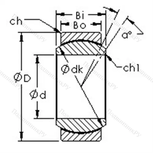 Подшипник скольжения сферический GEG 15C от производителя  AST