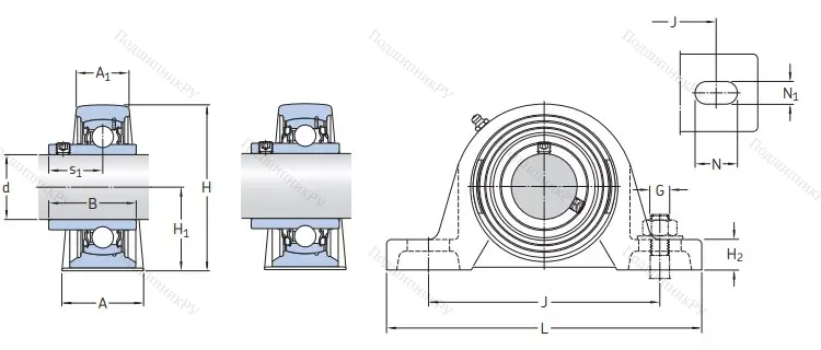 Подшипниковый узел SY 60 TR в Казани