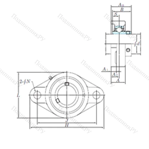 Подшипниковый узел шариковый радиальный UCFL 212-36E от производителя  KOYO