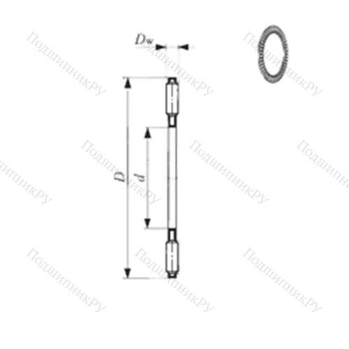 Подшипник игольчатый упорный NTB 85110 от производителя  IKO