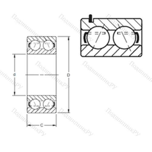 Подшипник шариковый радиально-упорный 5215G PRB