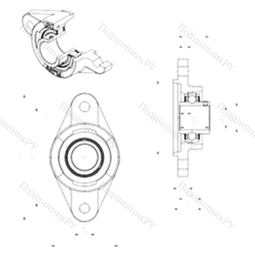 Подшипниковый узел шариковый радиальный UCFLZ 212 от производителя  SNR