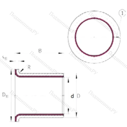 Подшипник скольжения EGF 06080-E 40 от производителя  INA