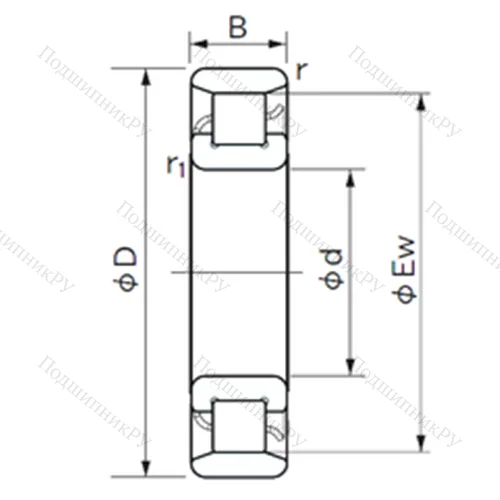 Подшипник роликовый радиальный N 1034
