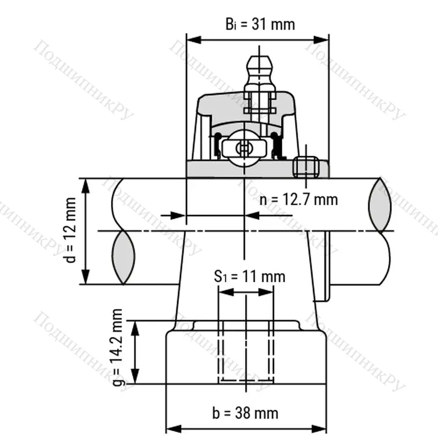 Подшипниковый узел SSUCPPL 201-W - Вал: 12 мм