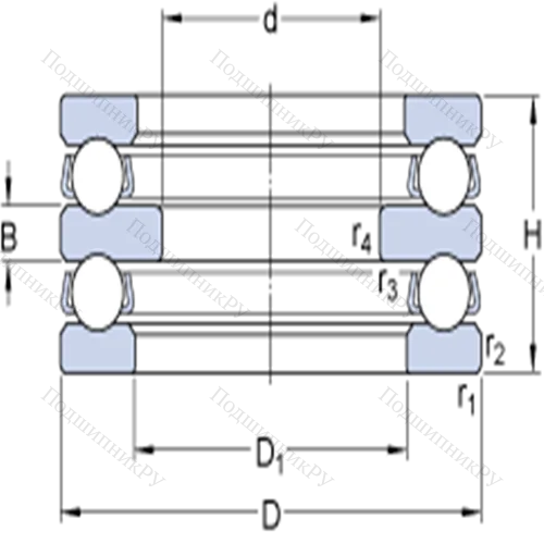 Двойные упорные шарикоподшипники 52208 от производителя  SKF Двойные упорные шарикоподшипники 52208 от производителя  SKF