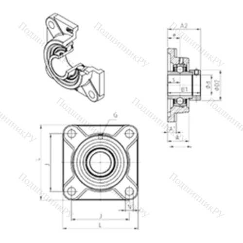 Подшипниковый узел шариковый радиальный EXF 318 от производителя  SNR