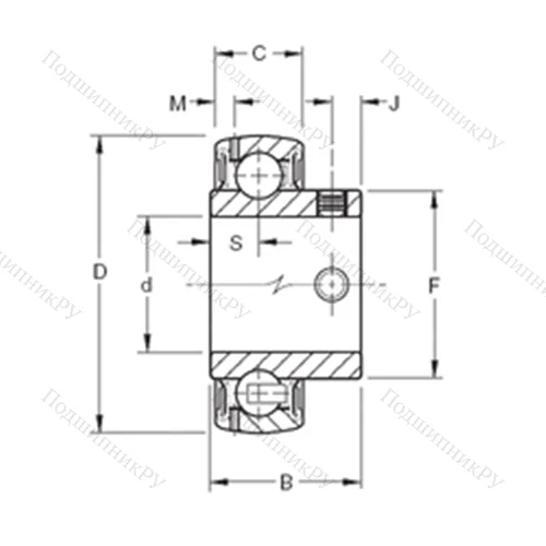 Подшипник шариковый радиальный GYA 008RRB