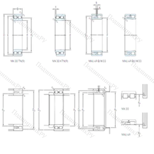Подшипник роликовый радиальный NNU 4972 B/SPW 33 от производителя  SKF