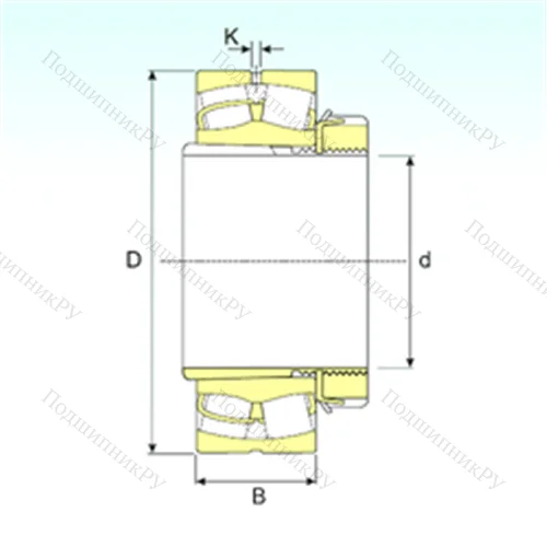 Подшипник роликовый радиальный самоцентрирующийся 22228 EKW 33+H 3128 от производителя  ISB