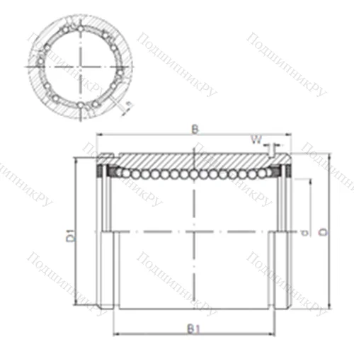 Подшипник шариковый линейный KB 1232AJ от производителя  CX
