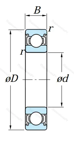Однорядный шариковый подшипник 6309 ZZ CM от производителя  KOYO