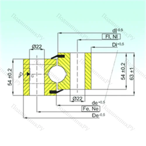 Подшипник шариковый опорно-поворотный NB 1.25.1455.200-1PPN от производителя  ISB
