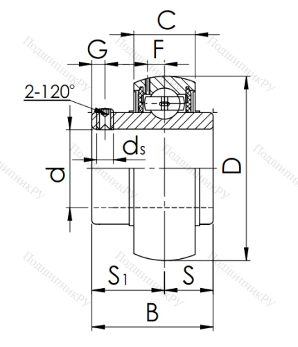 Корпусный подшипник UC 306 (480306 ГОСТ) 1RYEHAN3HU в Казани