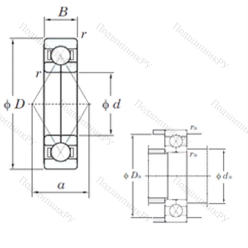 Подшипник шариковый радиально-упорный 6208BI