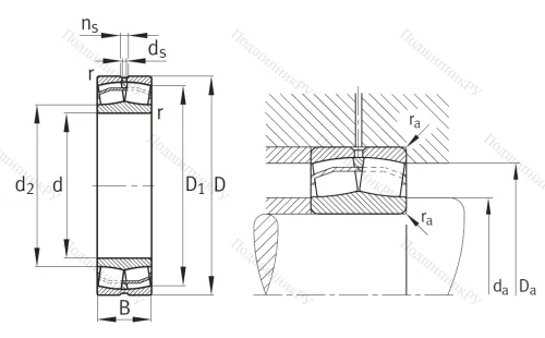 Сферический роликовый подшипник 21313 E 1 XL от производителя  FAG