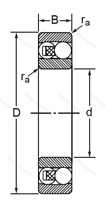 Двухрядный шариковый подшипник 1506 2RS E (2206 2RSTN) в Казани
