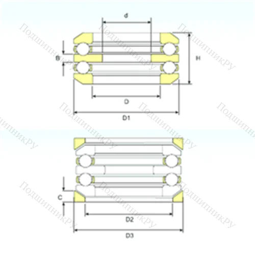 Подшипник шариковый упорный 54312 U 312 от производителя  ISB