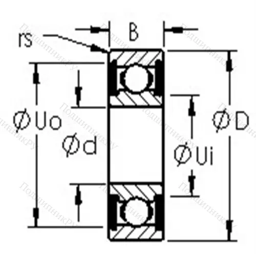 Подшипники шариковые радиальные однорядные 6202-2RS от производителя  AST