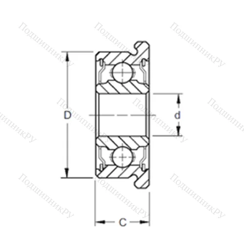 Подшипник шариковый радиальный F 607-2RS