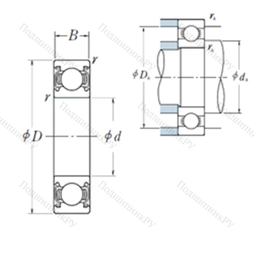 Подшипник шариковый радиальный 6832ZZS от производителя  NSK Подшипник шариковый радиальный 6832ZZS от производителя  NSK