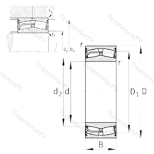 Подшипник роликовый радиальный самоцентрирующийся 24026-E 1-2VSR-H 40 от производителя  FAG