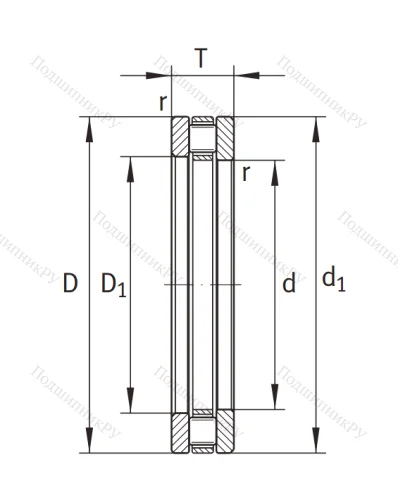 Упорный роликовый подшипник 81105 TV от производителя  INA