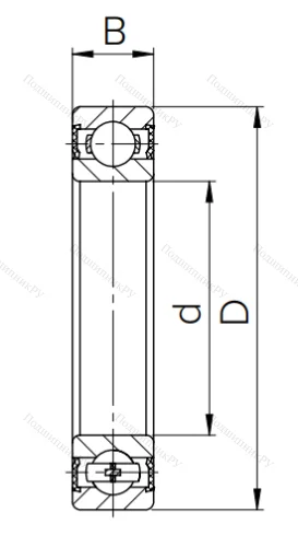 Шариковый однорядный подшипник  6-180100 C 17 (6000 2RS) в Казани