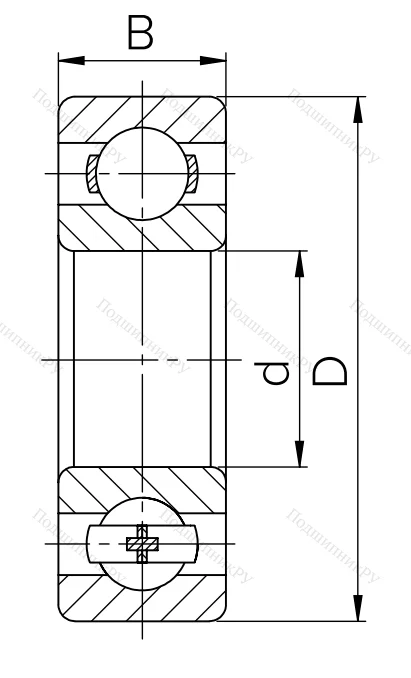 Шариковый однорядный подшипник 180308 T (6308 2RST) в Казани