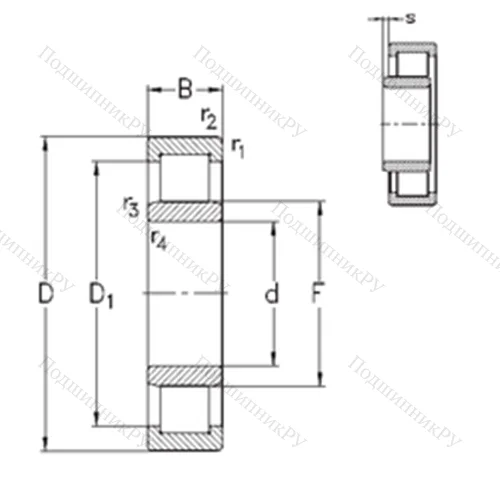 Подшипник роликовый радиальный NU 356-E-M 6