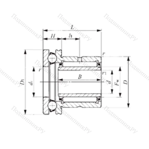 Подшипник комбинированный NAXI 2530 от производителя  IKO