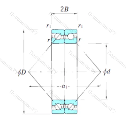 Подшипник шариковый радиально-упорный спаренный ACT 030BDB