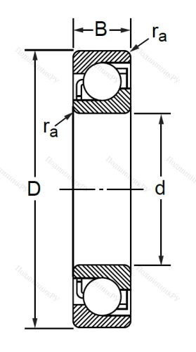 Радиально-упорный шариковый подшипник 7316 ВМ (66316 Л ГОСТ) в Казани