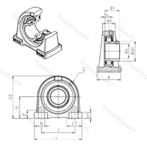 Подшипниковый узел шариковый радиальный USPA 211 от производителя  SNR